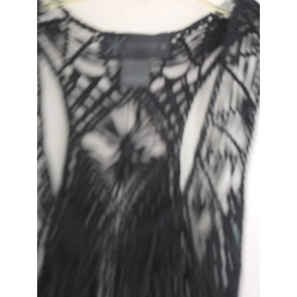 2012 VTG Rare Kardashian Kollection Black Macramé Maxi 100% Cotton Cover-Up Sz M